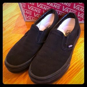 Kids Black Vans Size 1.5